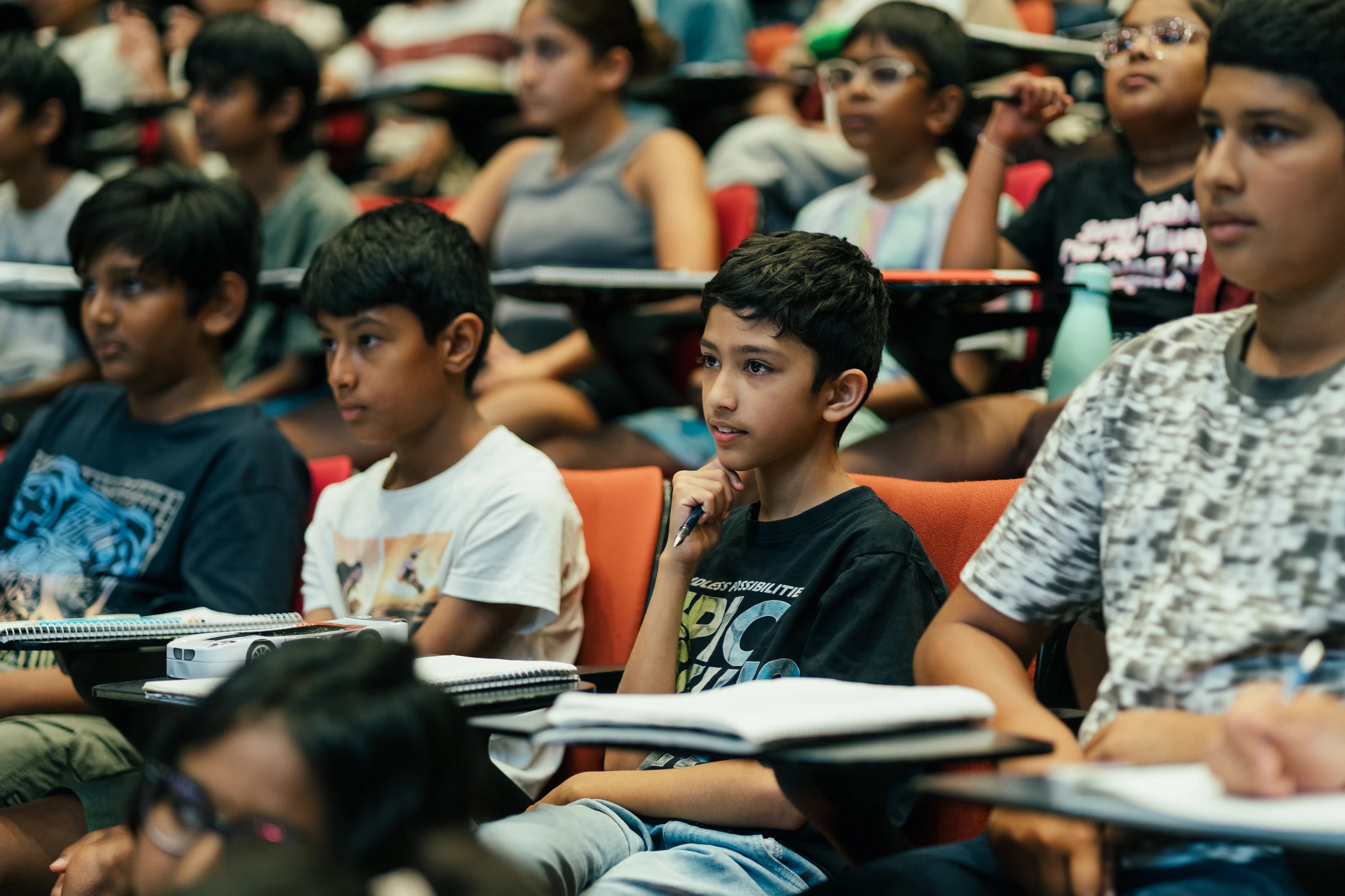 Students listening attentively during a masterclass